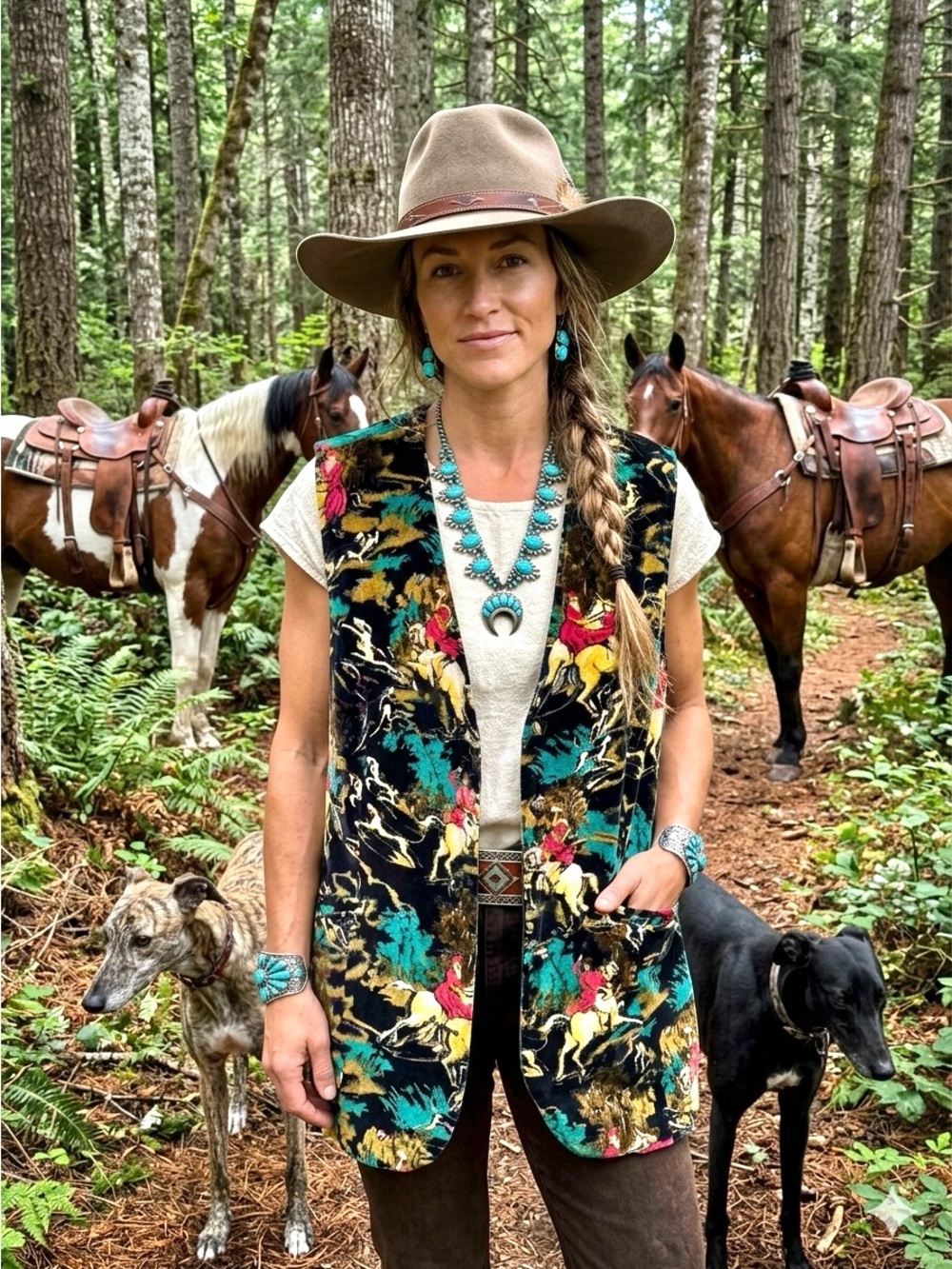 Equestrian horse vest w cottagecore western country prairie southwestern vibe